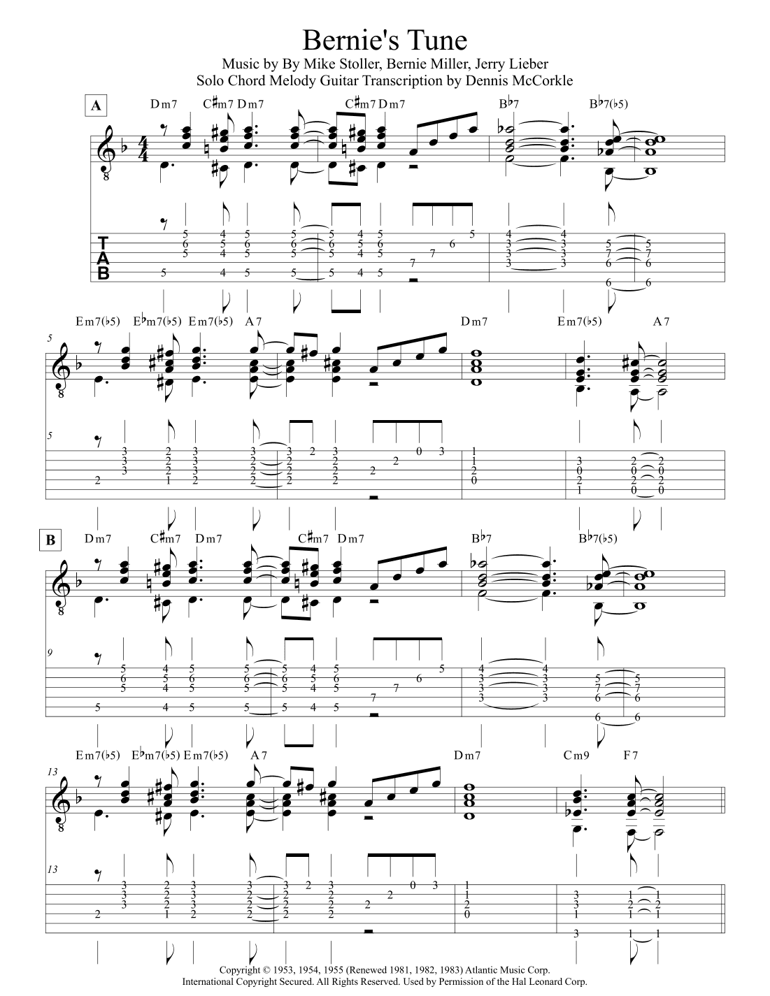 Bernie's Tune (arr. Dennis McCorkle)