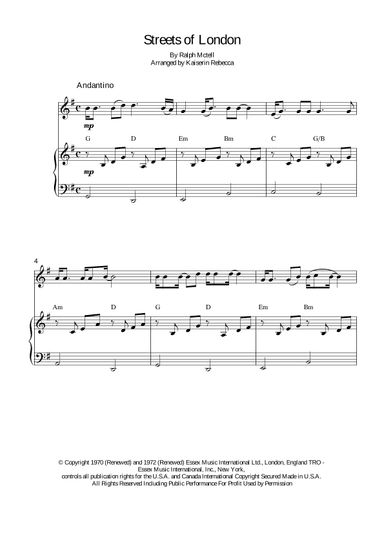 Streets Of London (arr. Kaiserin Rebecca)