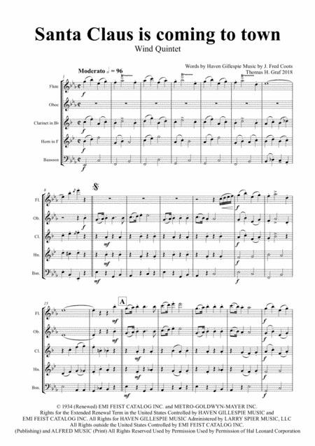 Santa Claus Is Comin' To Town (arr. Thomas H. Graf)