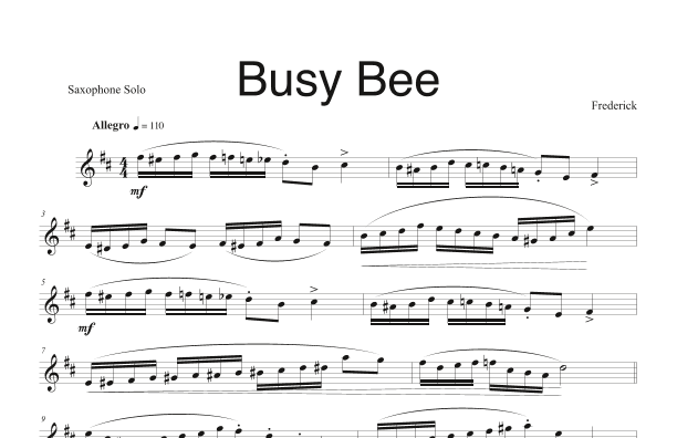 Busy Bee (Alto Sax solo)