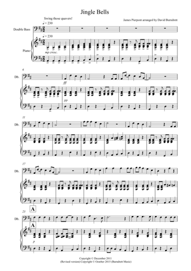 Jingle Bells (Jazzy Style) for Double Bass and Piano (arr. David Burndrett)