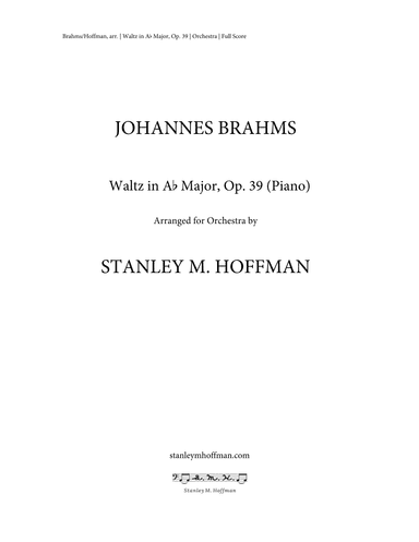 Waltz in A-flat Major, Op. 39 (arr. Stanley M Hoffman)