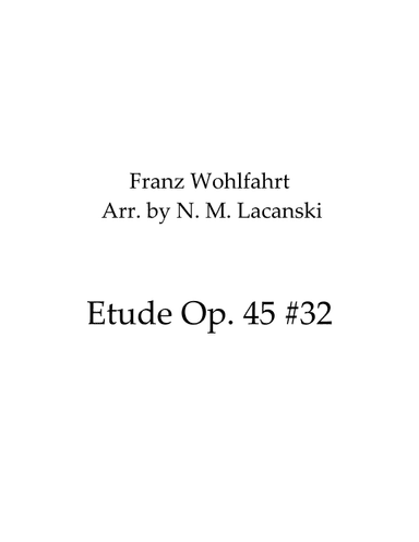 Etude Op. 45 #32 (arr. Nick M Lacanski)