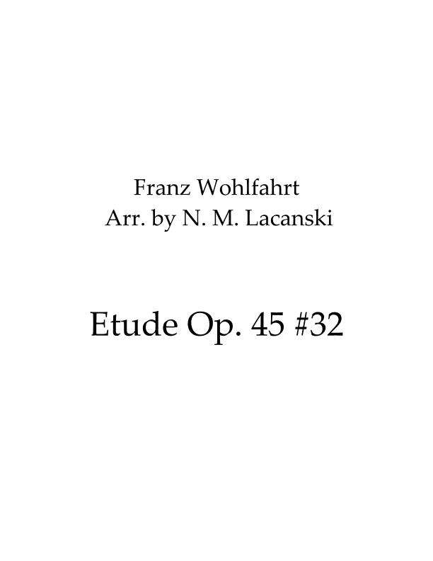 Etude Op. 45 #32 (arr. Nick M Lacanski)