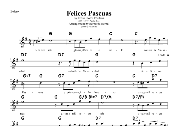 Felices Pascuas (arr. Bernardo Bernal Hidalgo)