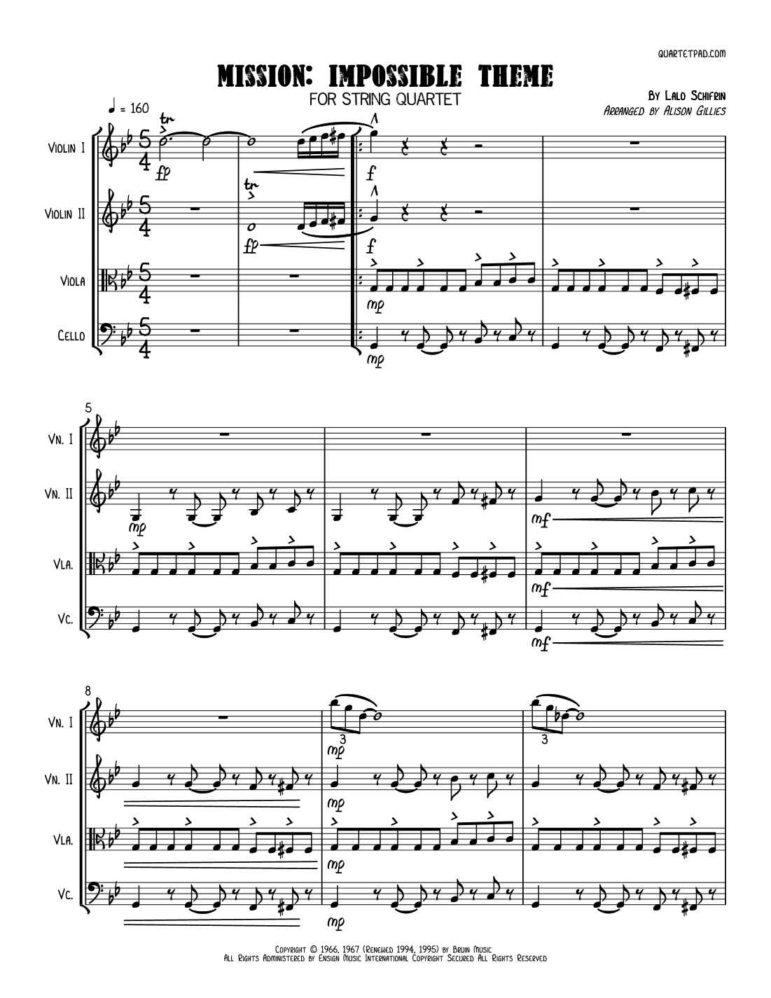 Mission: Impossible Theme (arr. Alison Gillies)