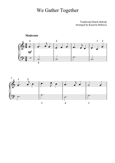 We Gather Together (arr. Kaiserin Rebecca)