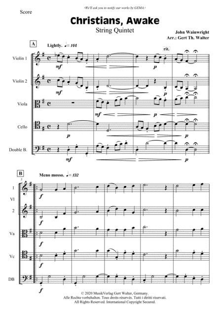 Christians, Awake, Salute The Happy Morn (arr. Gert Th. Walter)