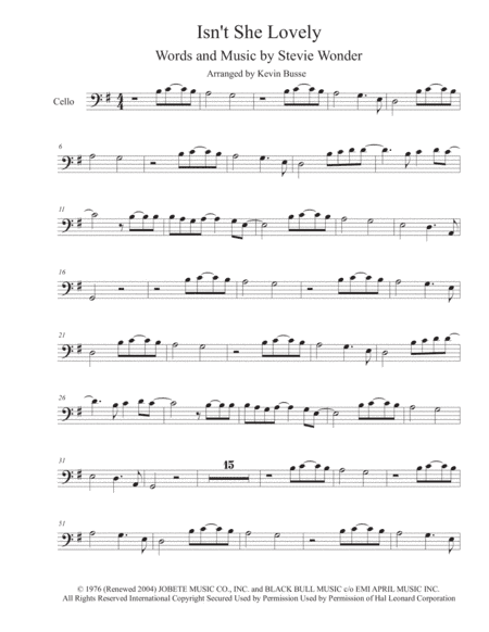 Isn't She Lovely (arr. Kevin Busse)