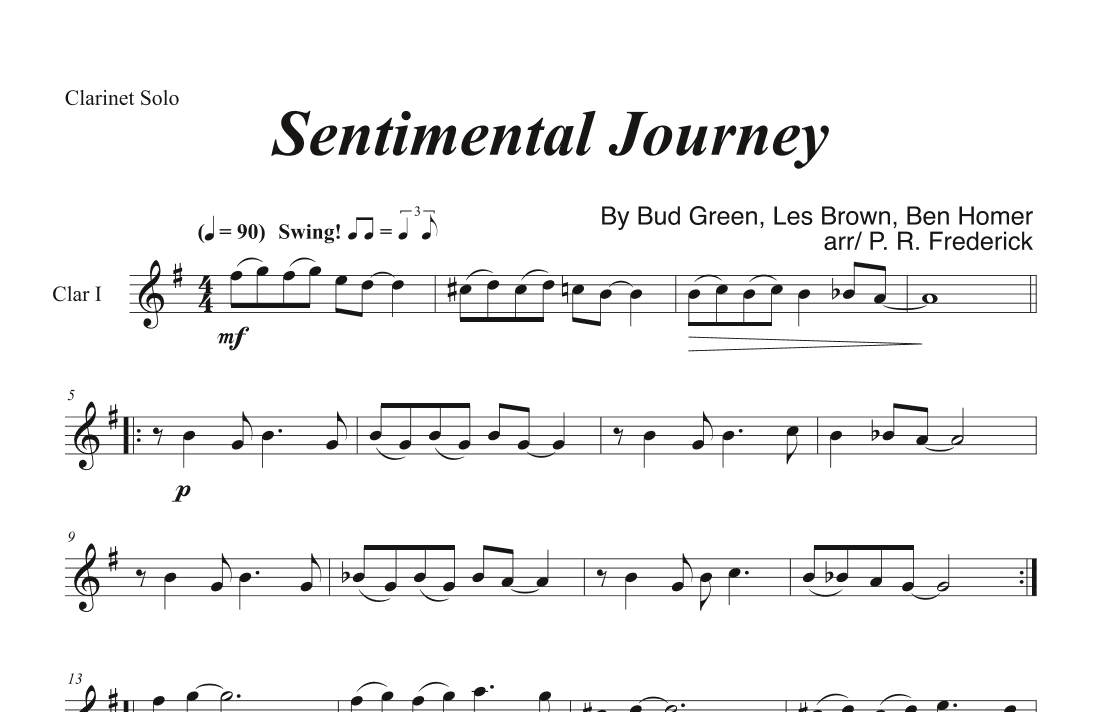 Sentimental Journey (arr. P. R. Frederick)