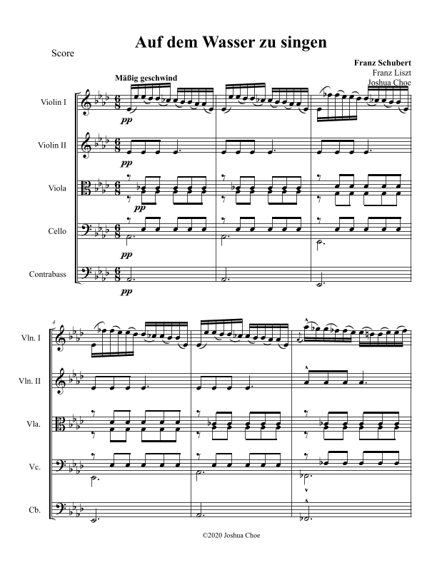 Auf dem Wasser zu Singen (1st Version) (arr. JMJ Arrangements)