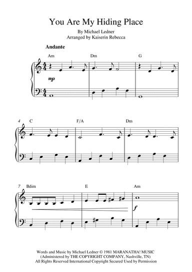 You Are My Hiding Place (arr. Kaiserin Rebecca)