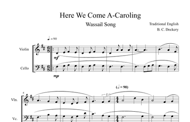 Here We Come A-Caroling (Violin and Cello Duet) (arr. B. C. Dockery)