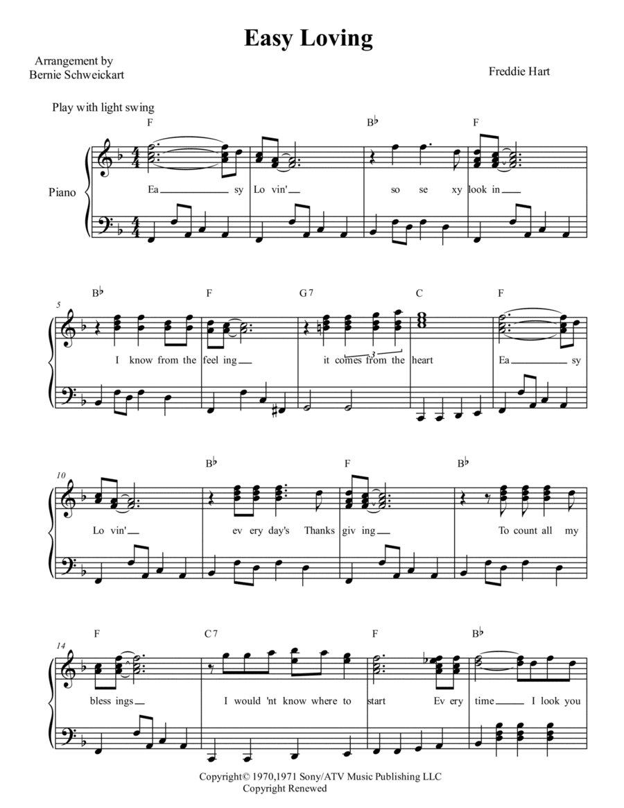 Easy Loving (arr. Bernie Schweickart)