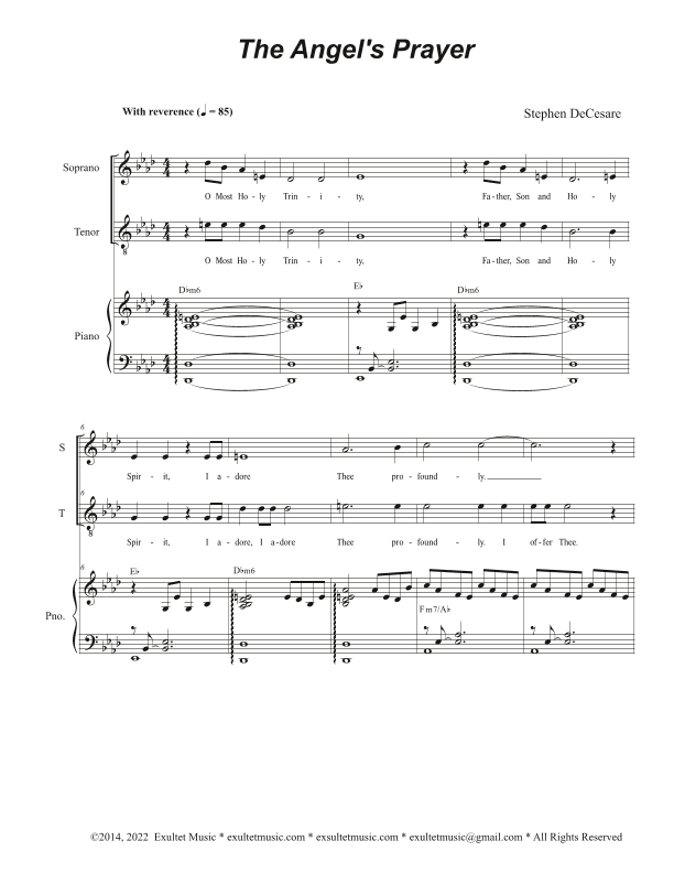 The Angel's Prayer (2-part choir - (Soprano and Tenor)