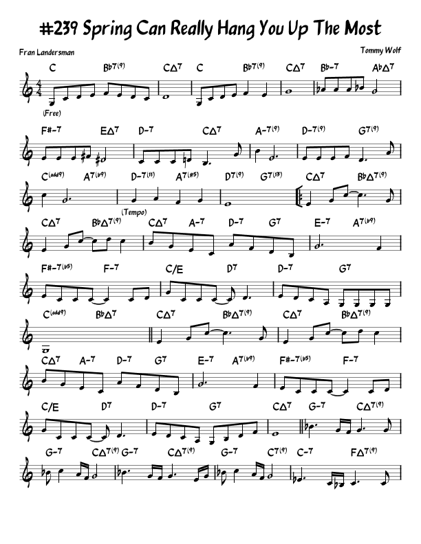 Spring Can Really Hang You Up The Most (arr. John Fries)