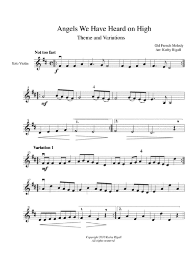 Angels We Have Heard - Theme and Variations (arr. Kathy Rigall)