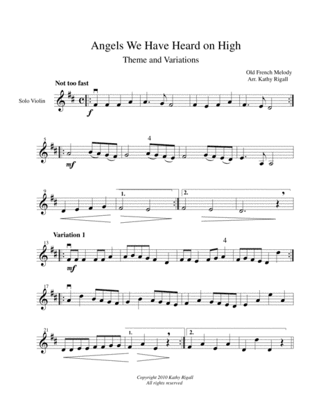 Angels We Have Heard - Theme and Variations (arr. Kathy Rigall)