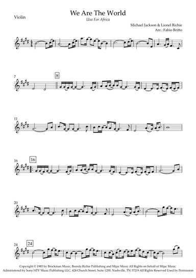 We Are The World (arr. Fabio Britto)