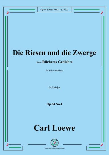 Loewe-Die Riesen und die Zwerge,Op.84 No.4,in E Maor (arr. OSM Press)