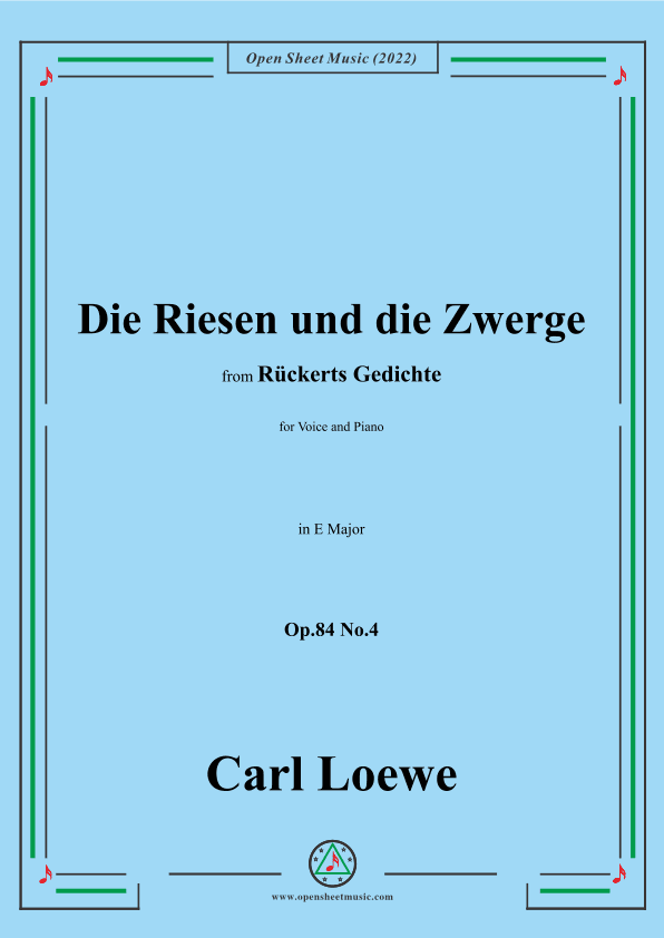 Loewe-Die Riesen und die Zwerge,Op.84 No.4,in E Maor (arr. OSM Press)