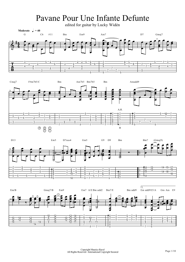 Pavane pour une Enfante Defunte (arr. Lucky Widén)
