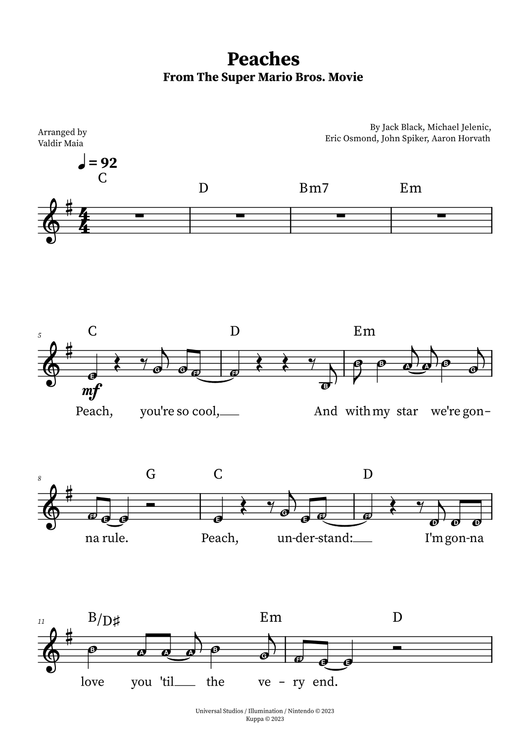 Peaches (arr. Valdir Maia)