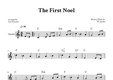 The First Noel - For Ukulele (C Major) (arr. Yuri Noronha)
