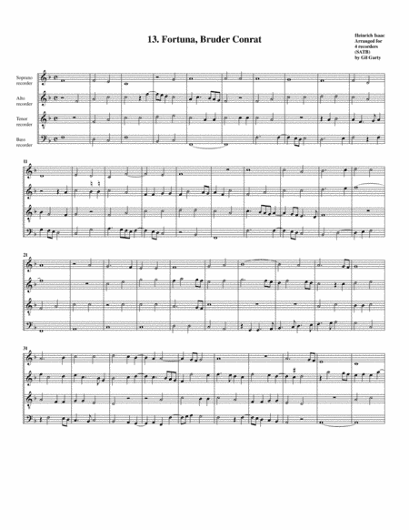 13. Fortuna, Bruder Conrat (arrangement for 4 recorders) (arr. Gil Garty)