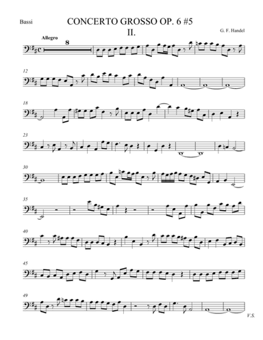 Concerto Grosso Op. 6 #5 Movement II (arr. theupperstaff.com)