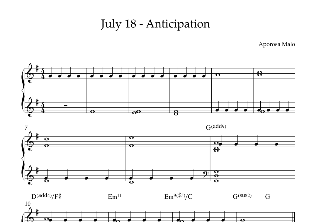 July 18 - Anticipation