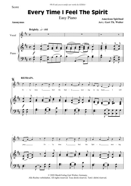 Every Time I Feel The Spirit (arr. Gert Th. Walter)
