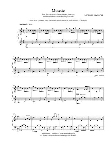 Musette  ( oh ma tendre Musette )- Tradtional Folk Song Arrangement