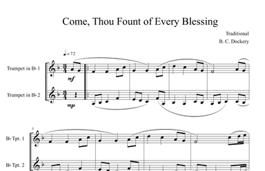 Come, Thou Fount of Every Blessing (Trumpet Duet) (arr. B. C. Dockery)
