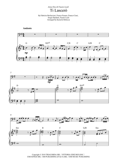 Ti Lascero' (arr. Kaiserin Rebecca)