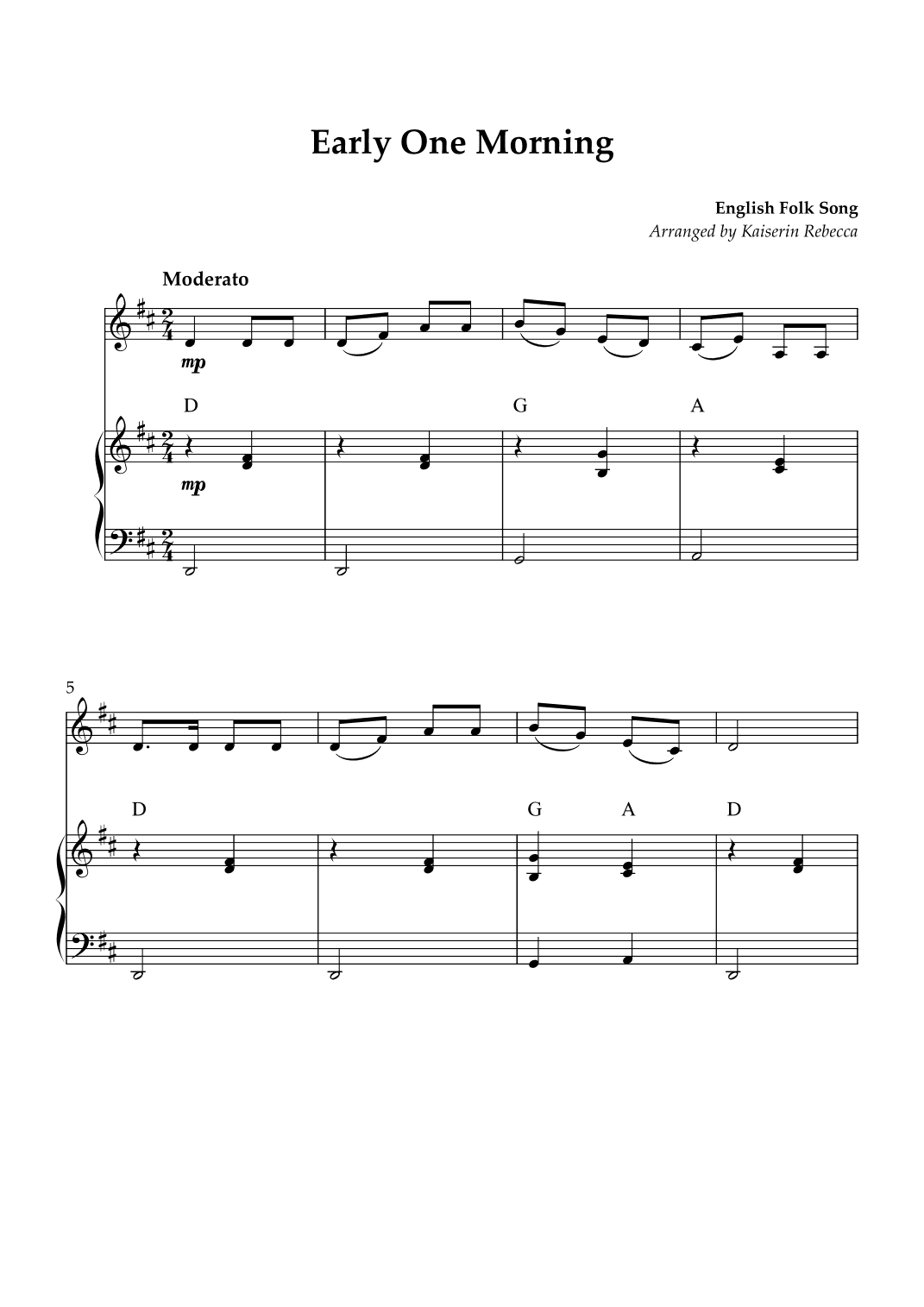 Early One Morning (arr. Kaiserin Rebecca)