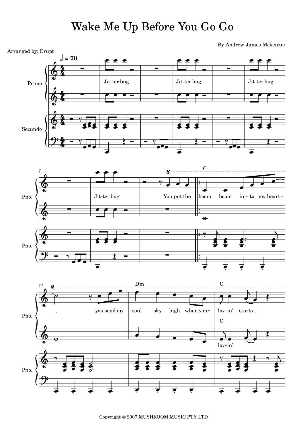 Wake Me Up Before You Yo-yo (arr. Erupt)