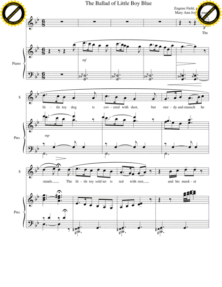 The Ballad of Little Boy Blue, Eugene Field, poet