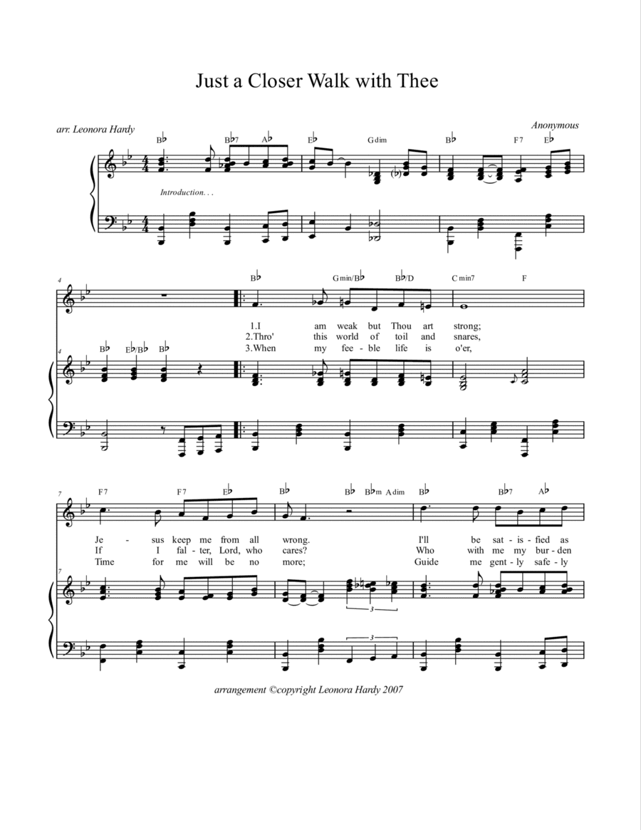 Just a Closer Walk With Thee (arr. Leonora Hardy)