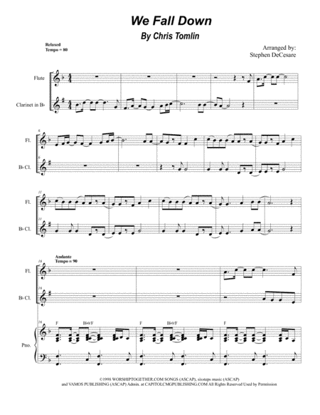 We Fall Down (arr. Stephen DeCesare)