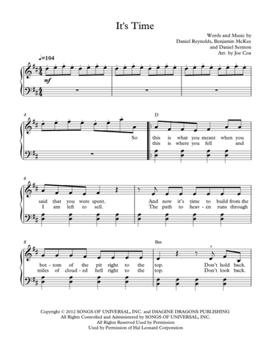It's Time (arr. Joe Cox)