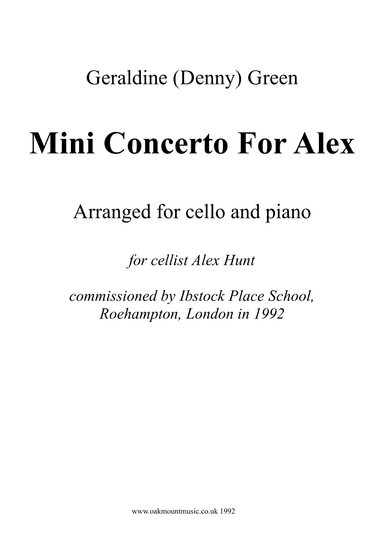 Mini Concerto For Alex (Cello and Piano Arrangement)