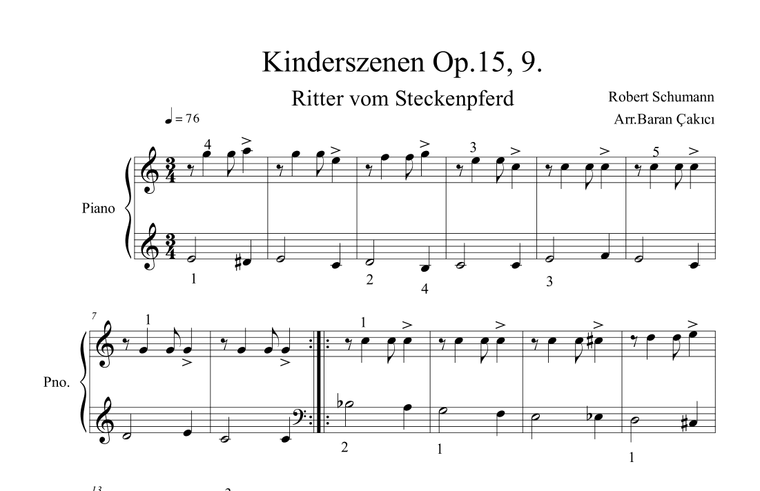 Kinderszenen Op.15, 9. (arr. Arr. Baran Çakıcı)