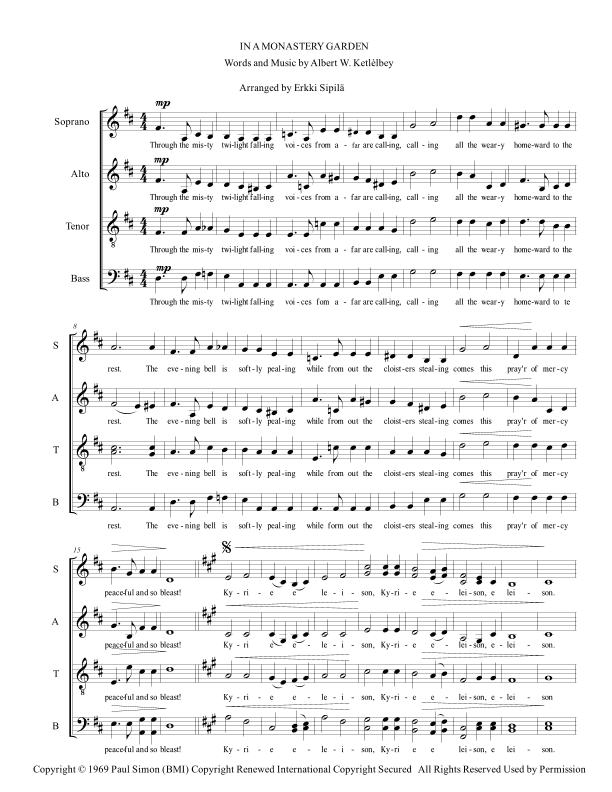 In A Monastery Garden (arr. Erkki Sipilä)