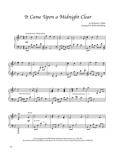 It Came Upon A Midnight Clear - SOLO PIANO (arr. Spobs Music Inc)
