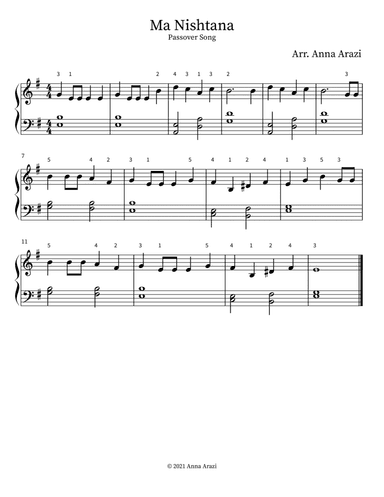 Ma Nishtana (arr. Anna Arazi)