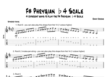 F# Phrygian b4 Scale (4 Ways to Play)