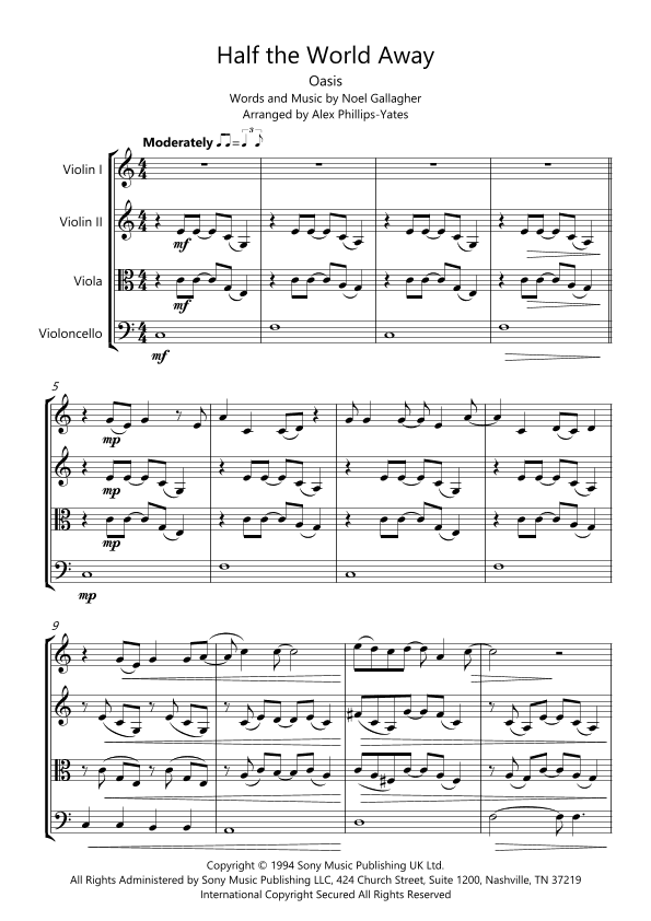 Half The World Away (arr. Alex Phillips-Yates)