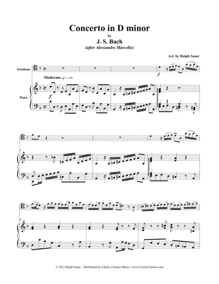 Concerto in D minor for Trombone and Piano (arr. Ralph Sauer)