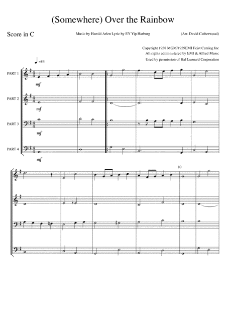 Over The Rainbow (from The Wizard Of Oz) (arr. David Catherwood)